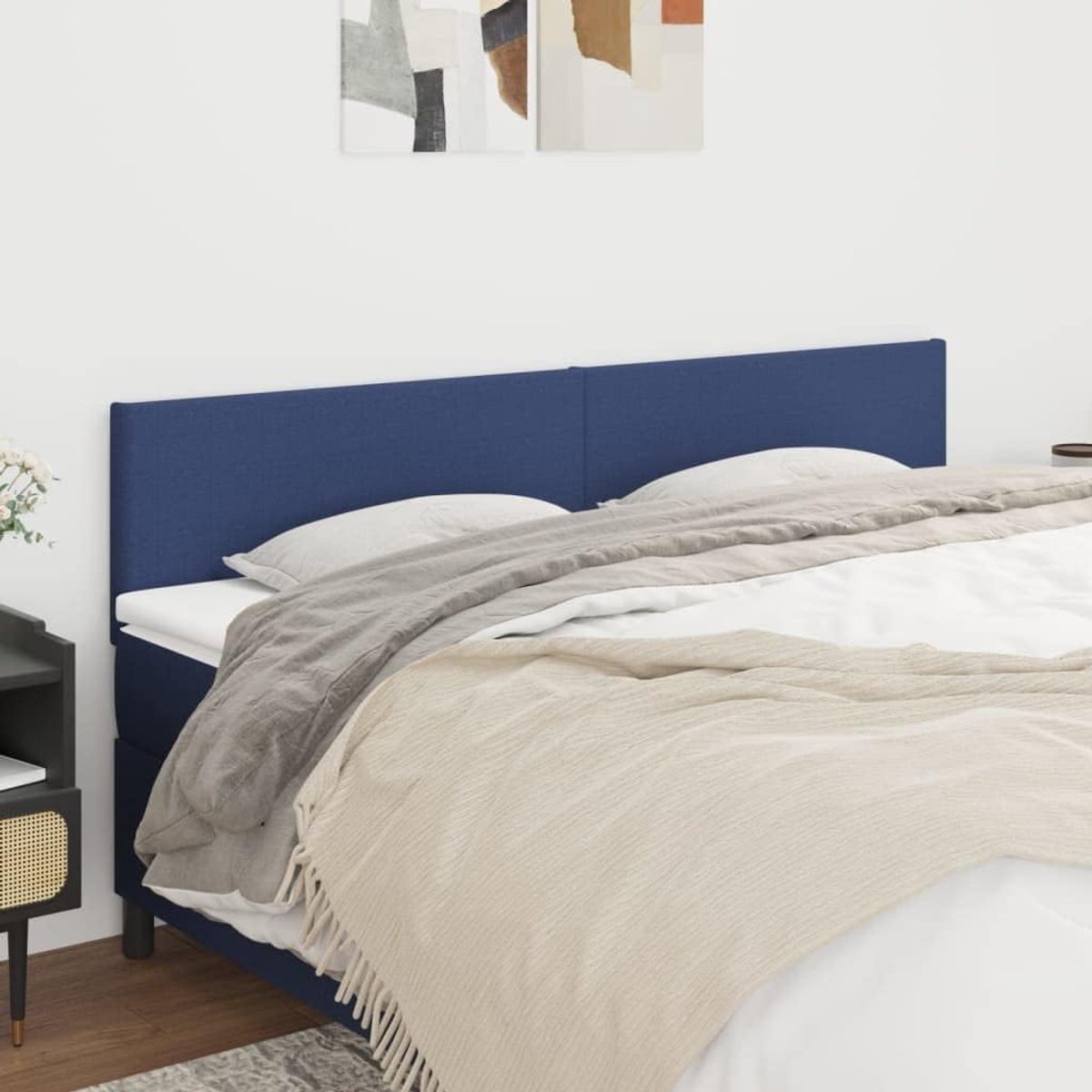 Hoofdsteunen 2 stuks blauw 80 x 5 x 78/88 cm stof hoofdeinde voor slaapkamer slaapkamer meubels hotels
