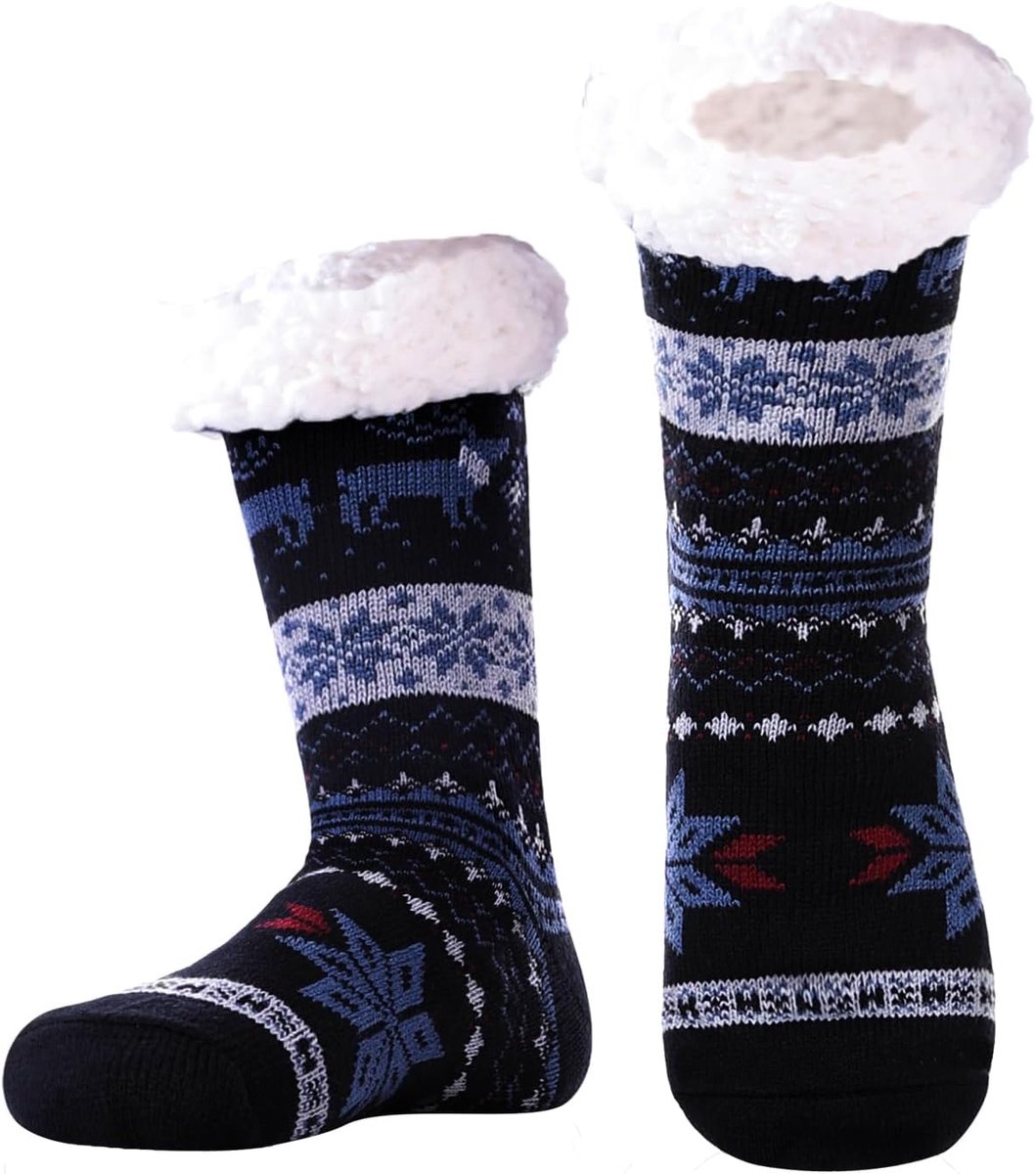 Houdsokken voor heren, winter, dikke pantoffelsokken, antislip pantoffelsokken, zachte stoppersokken, slipper sokken, kerstsokken