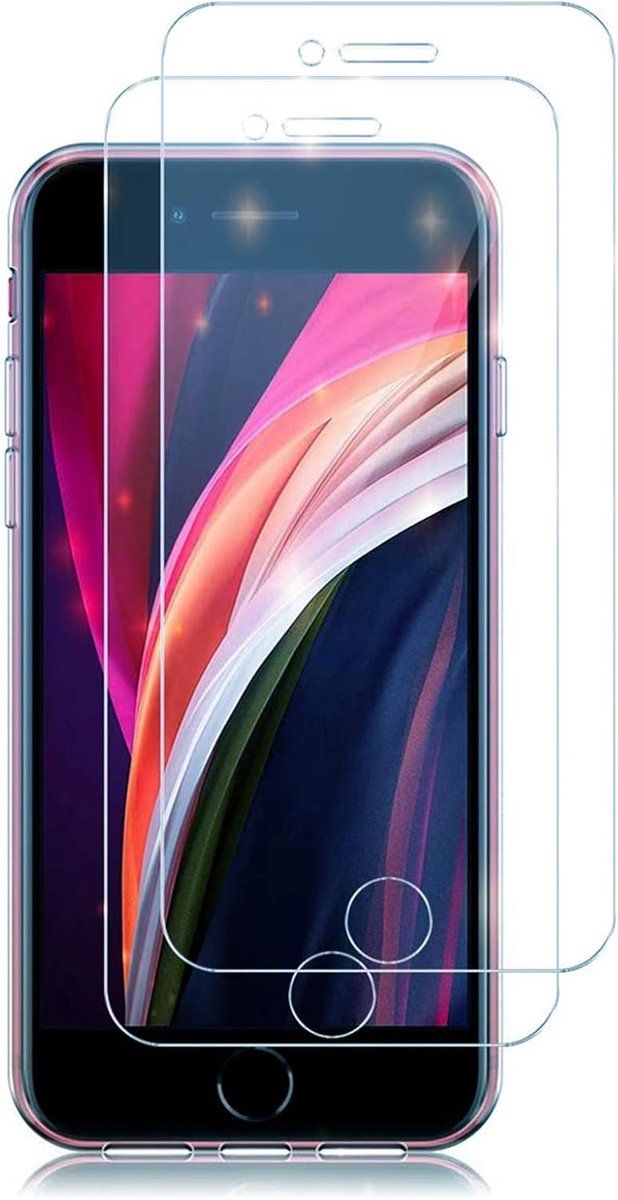 UNO'displaybeschermfolie van gehard glas, compatibel met iPhone 7 Plus en iPhone 8 Plus, 2 stuks