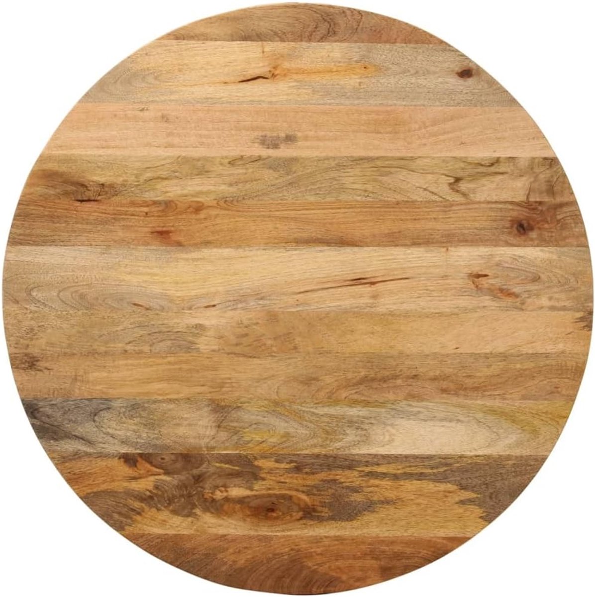 Eettafelblad, vervangingsplaat voor tafel, houten tafelblad, geschikt voor restaurant, hotel, café, eetkamer, Ø 90 x 2,5 cm, rond, massief hout, mango