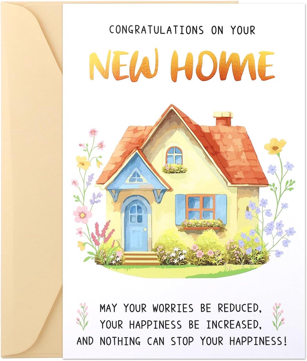 Wenskaart voor Een Nieuw Huis, Verhuizen Housewarming-Wenskaart met Envelop Gefeliciteerd met je Nieuwe Huis Cadeau voor Mannen en Vrouwen
