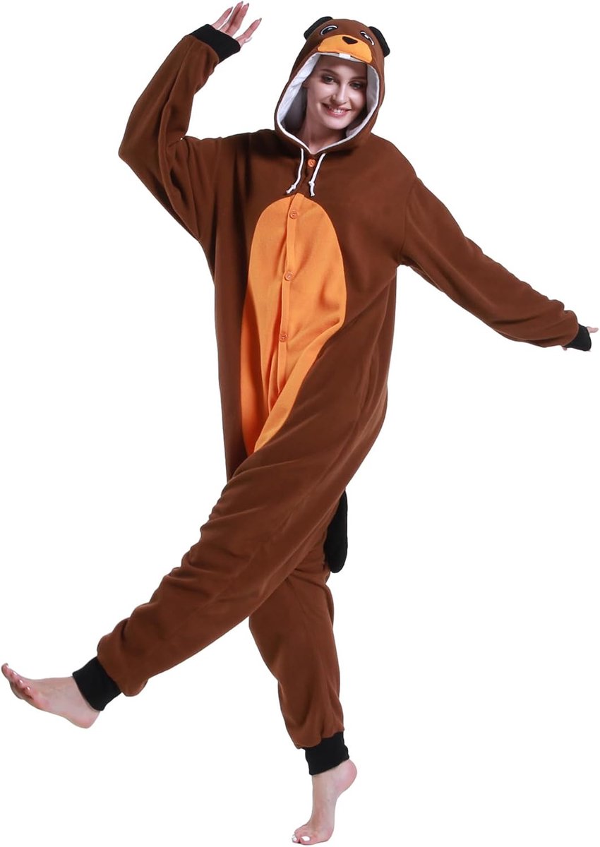 Biber kostuum pyjama dier nachtkleding Halloween cosplay kostuums pyjama voor dames heren