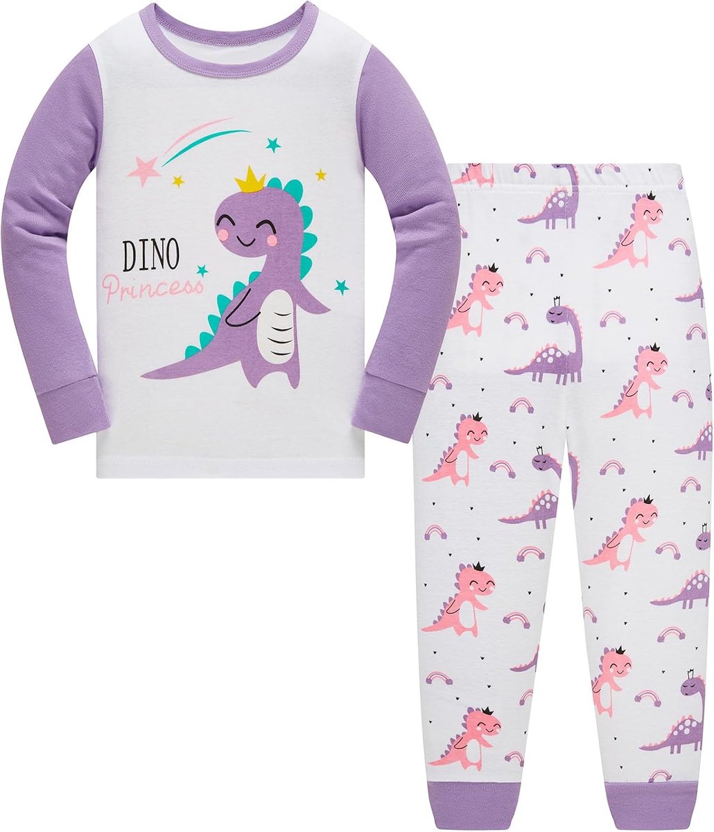 Katoen, eenhoorn, lange mouwen, tweedelige pyjamaset, schattige panda, kindernachtkleding, winter, Kerstmis, pyjama, maat 1-12 jaar
