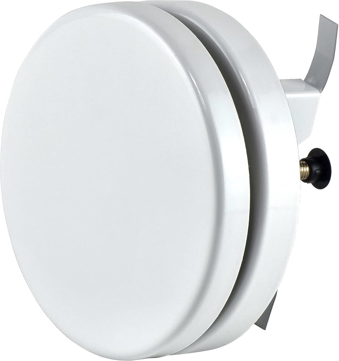 Rond metalen ventiel met montageframe met klemveren, wit, diameter 80 mm