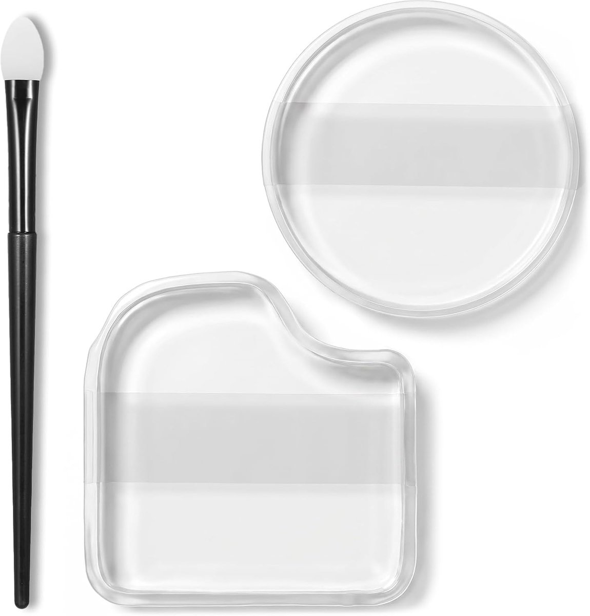 3 stuks siliconen make-upspons, transparante make-upspons, make-upsponzen, siliconen buffs, make-upspons voor cosmetische en vloeibare foundation, applicator