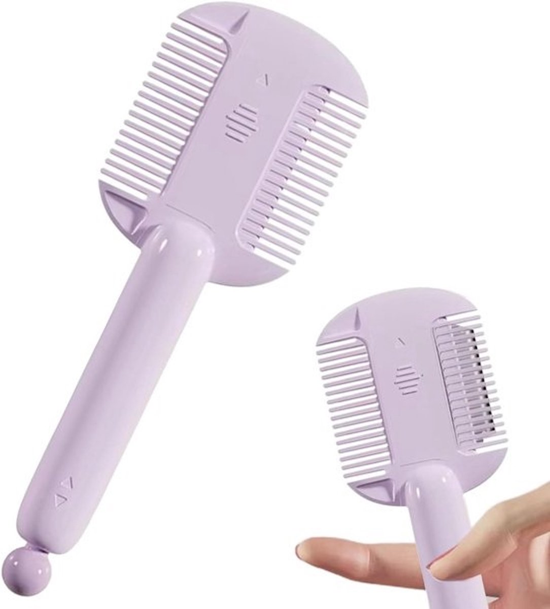 Haarkam - Kam voor vrouwen - Dagelijkse haarverzorging - Dubbelzijdige snij- en gladmaakfunctie - 178 cm - Paars