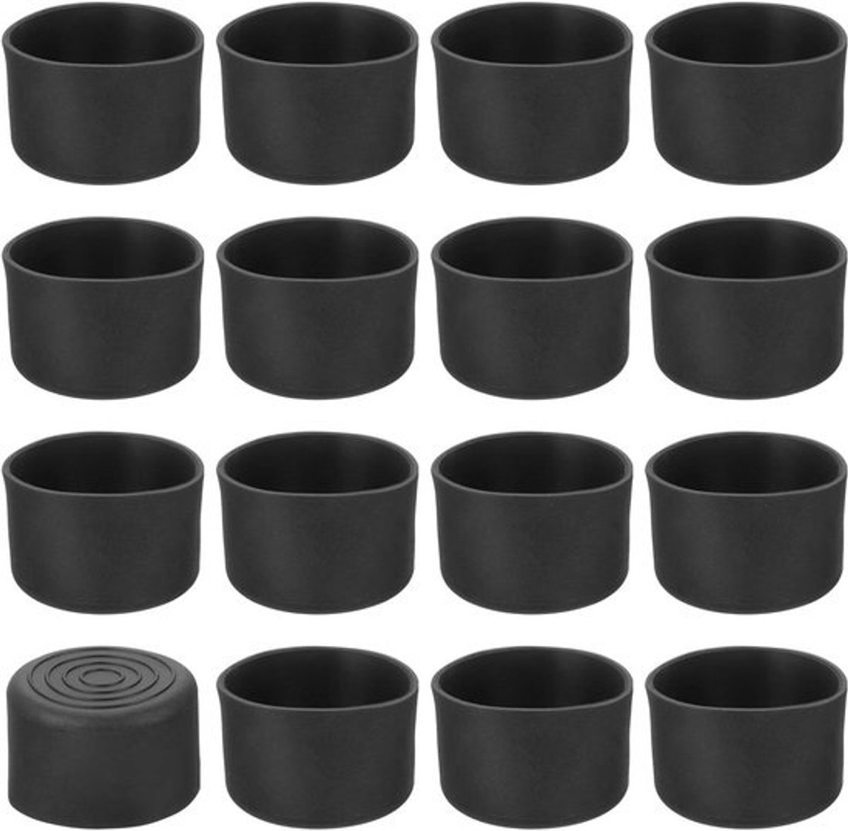 Afdekkappen Stoelpoot - Beschermdoppen Meubels - Vloer Beschermen - Antislip PVC Materiaal - 35 mm - Zwart