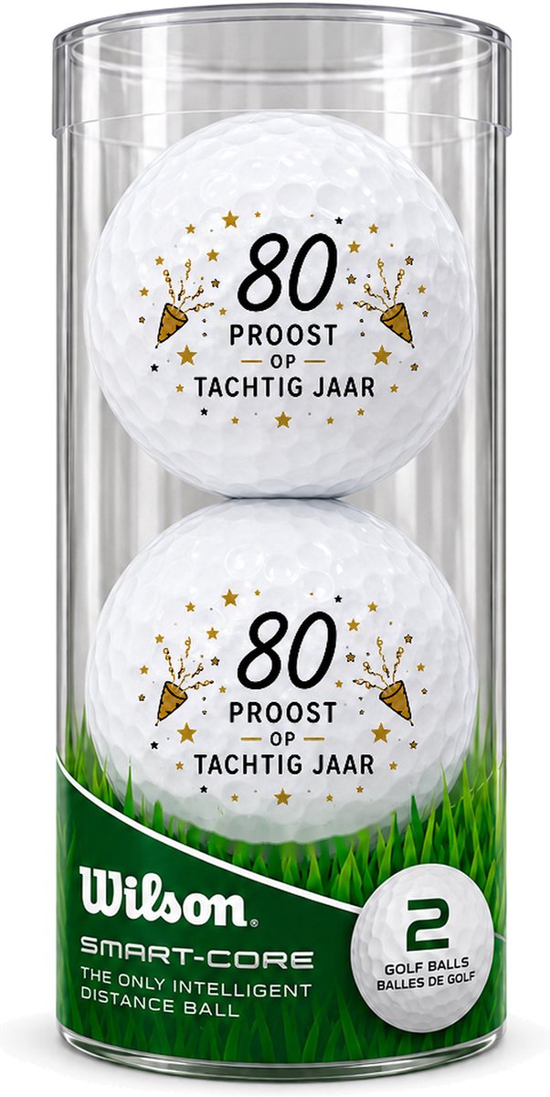 Wilson Golfballen 80 Jaar - Verjaardag Golf Cadeau - 2 stuks - Golfbal met Opdruk — afbeelding 2