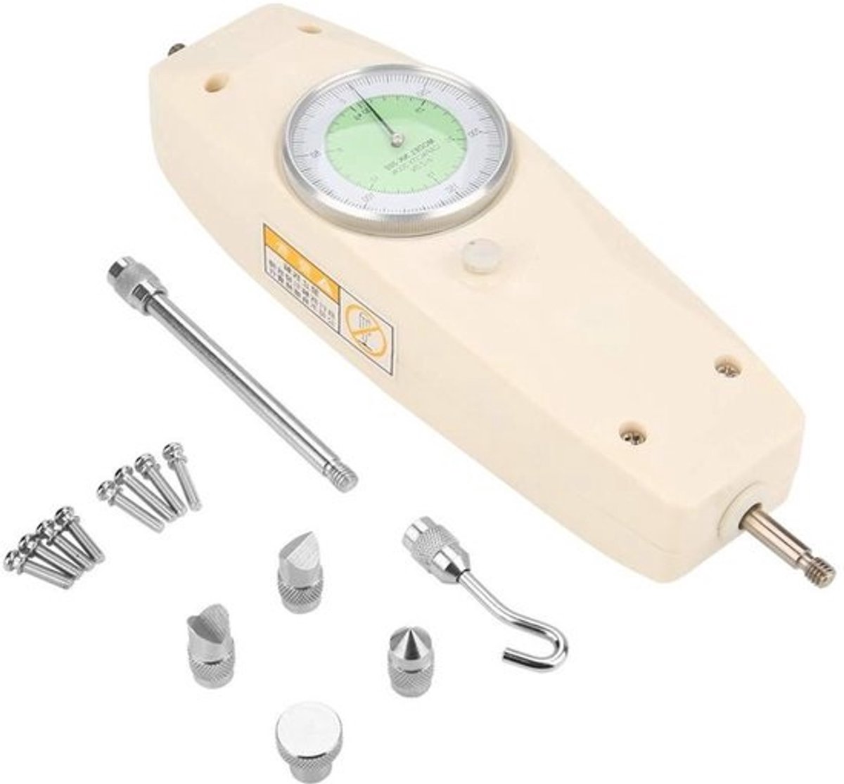 Analoge Rollenbank - Krachtmeter Tester - Industrieel Testen - Met Meerdere Hulpstukken - 300N - Grijs