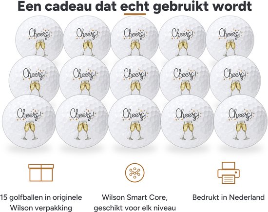 Wilson Golfballen Cheers - Feest Golf Cadeau - 15 stuks van Wilson — afbeelding 2