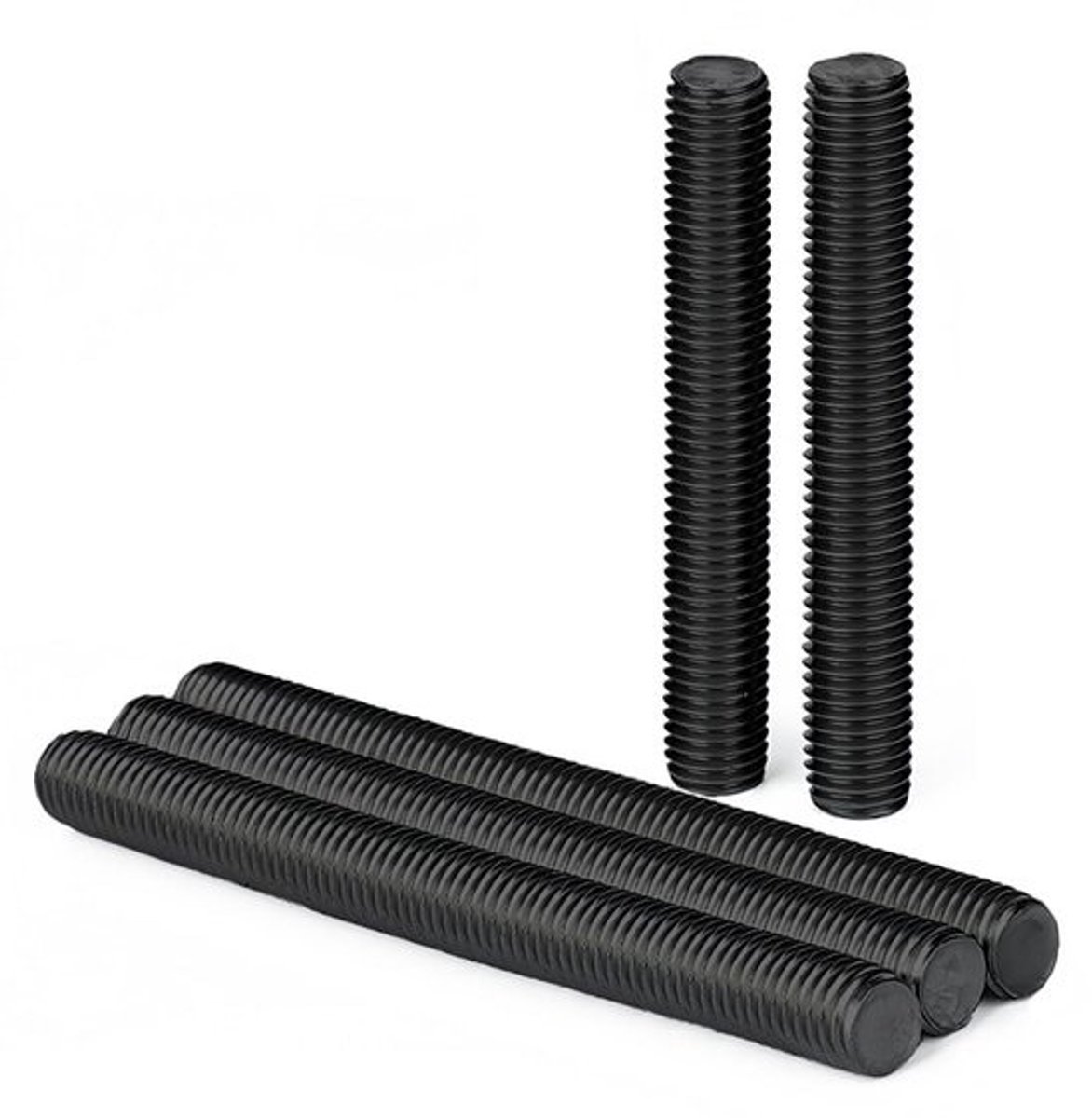 Zwarte Draadstangen M10 x 80 mm RVS A2 Volledige Schroefdraad DIN976 - 5 Stuks