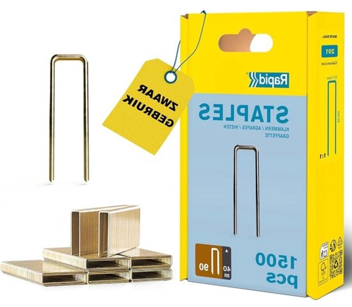 Nieten voor Tacker - Smalrugnieten Hout - Verstevigen Hout - Hars Coating - 40 mm - Metaal