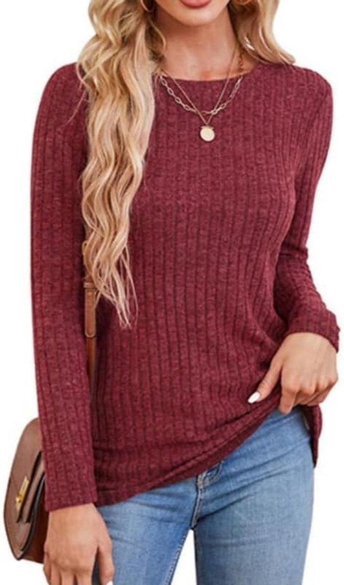 Damestrui met lange mouwen en ronde hals voor dames, tuniek, tops, lichte losse trui, zachte sweatshirts, elegante lange mouwen, T-shirt, casual sweatshirt, modieuze blouses voor herfst