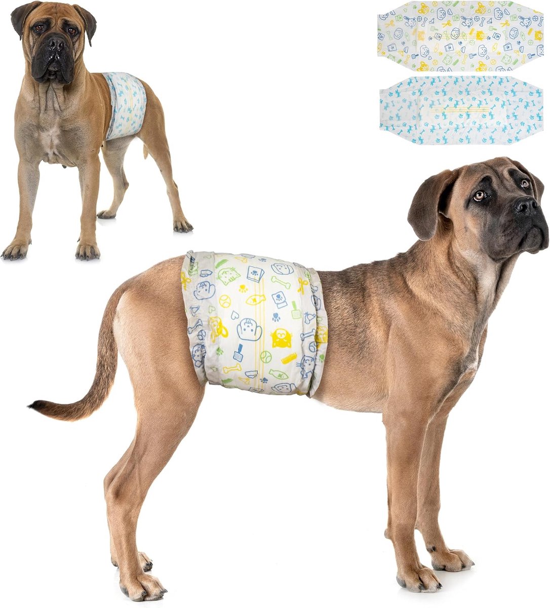 Luiers voor reuen, 24 stuks, 2 kleuren in 1 verpakking, vochtindicator, superabsorberend, XS, S, M, L