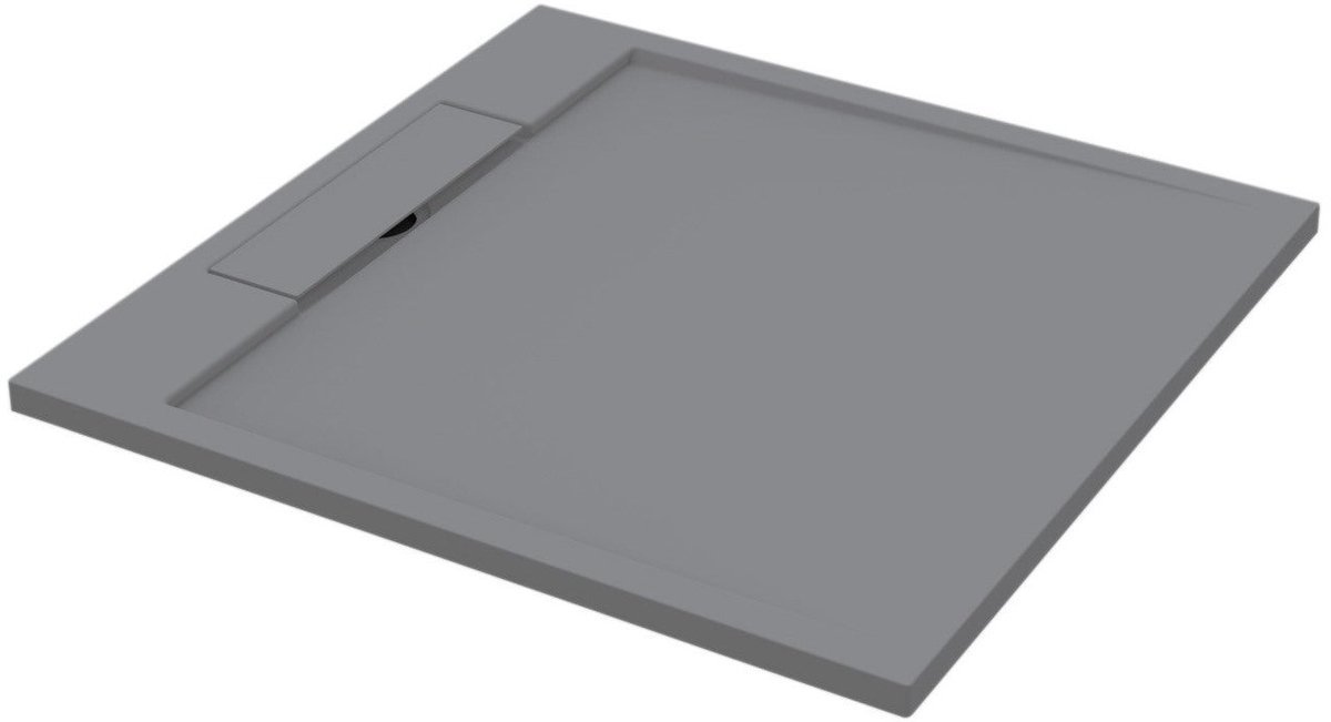 Sanitado Elements Decent Douchebak Lava Grijs 90x90cm Solid Surface