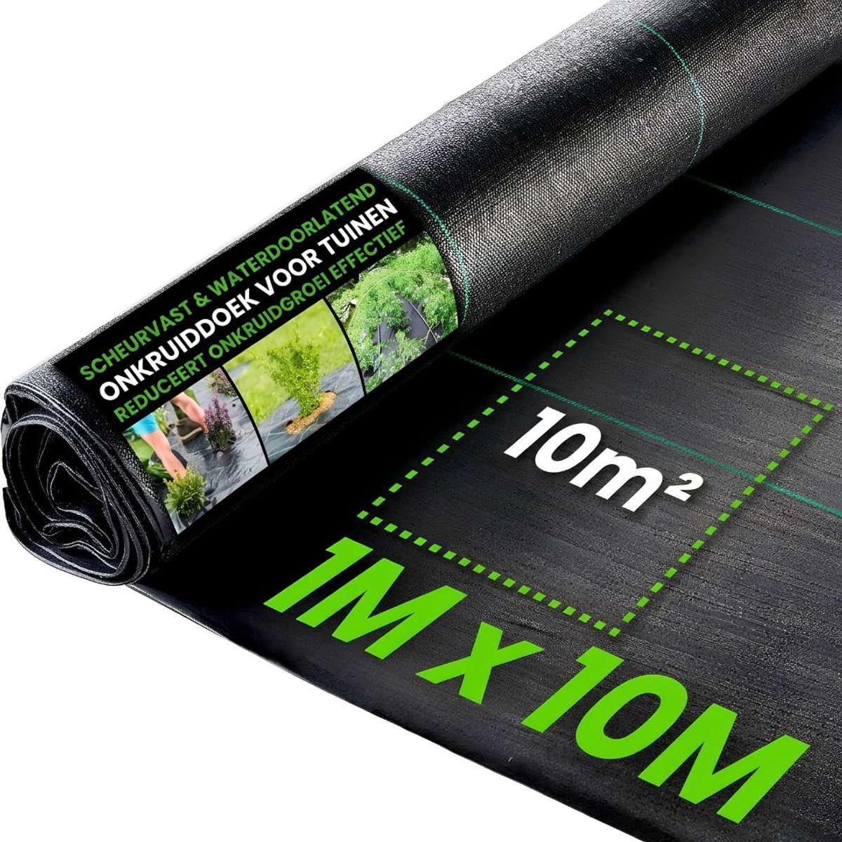 JCP® Worteldoek - Anti Worteldoek - Gronddoek - Zwart - 100cm x 100cm x 1cm