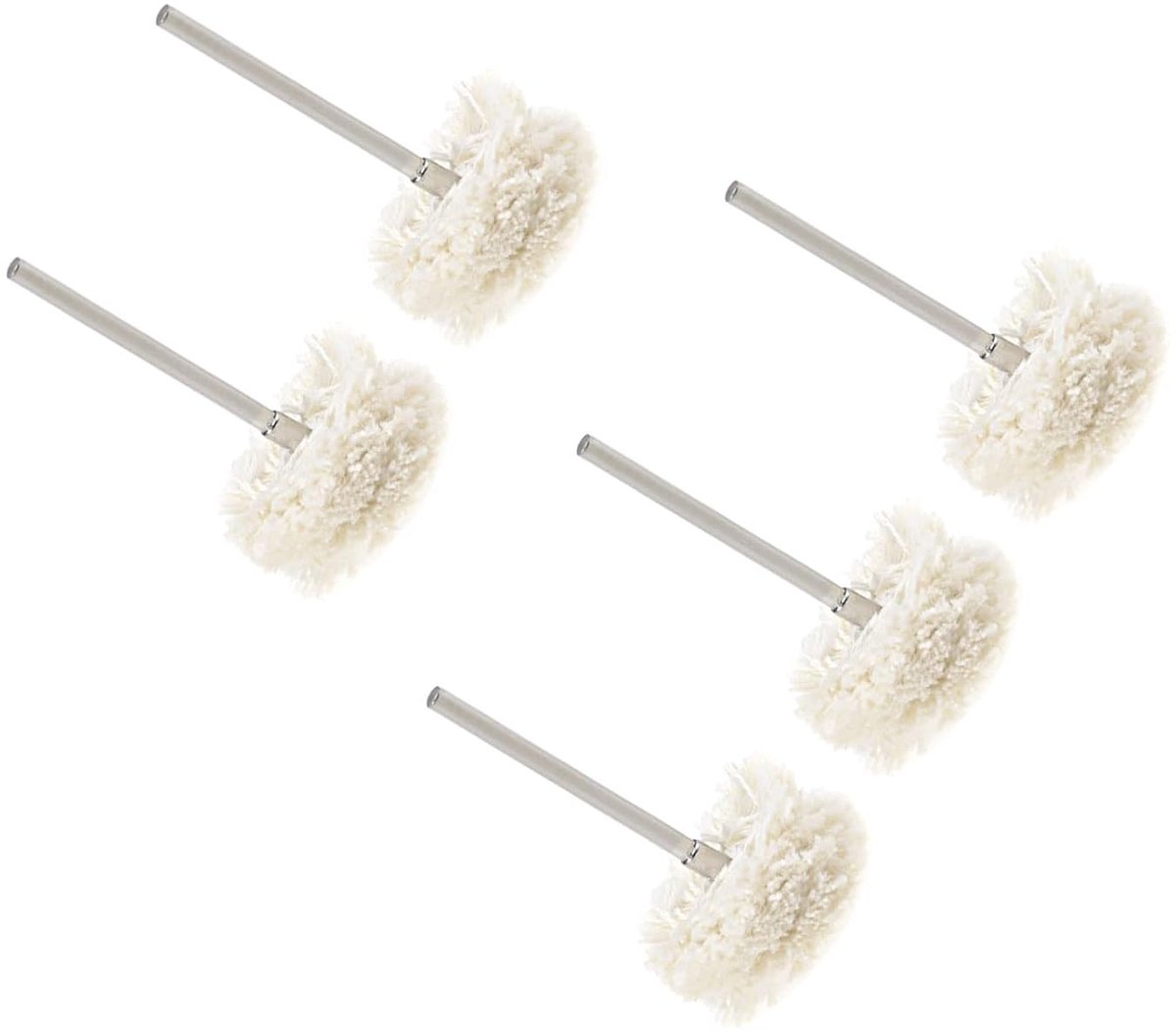 Mini stof schuurwiel 25 mm diameter. 8 mm dikte 2,35 mm schacht geel rond polijsten kit - (gebruik: voor draaistaaf gereedschap) 5 stuks