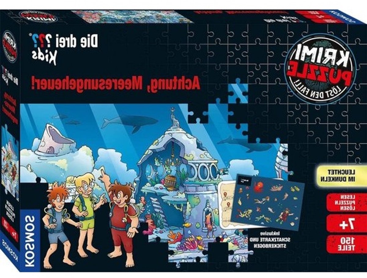 Krimi-Puzzle: Die drei ??? Kids 150 Teile - Achtung, Meeresungeheuer!
