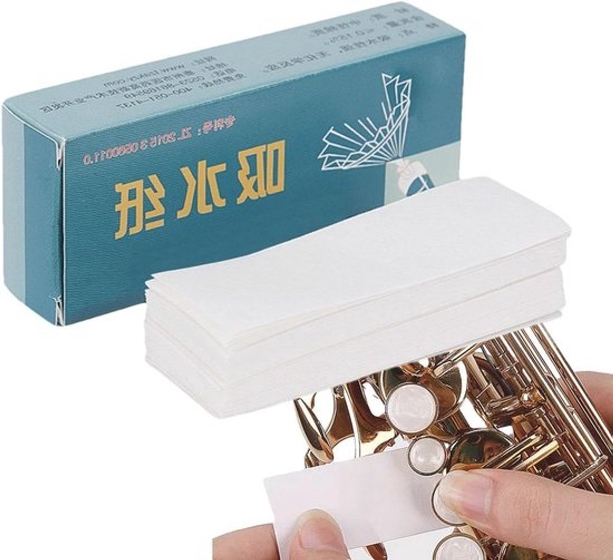 Sax Absorberend Papier - Reinigingsvellen - Instrument Onderhoud - Krachtige Reiniging - 100 Vellen - Wit
