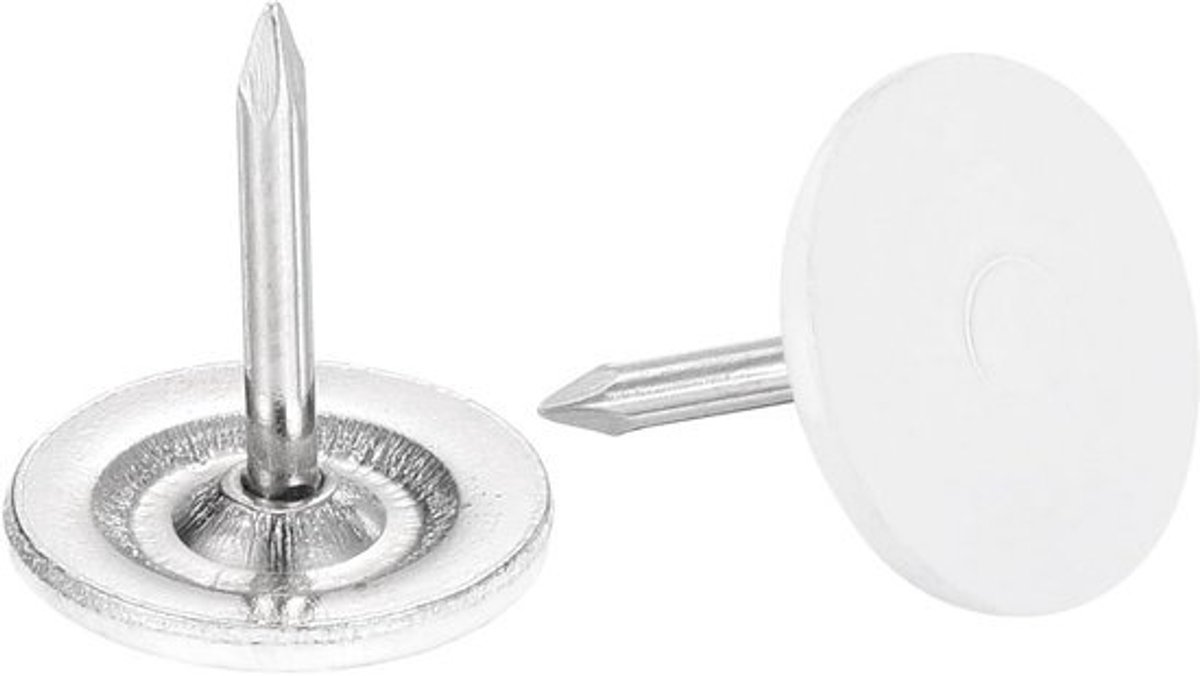 40 Stuks Platte Kop Bekledingsnagels voor Meubels en Decoratie 11x13 mm Wit