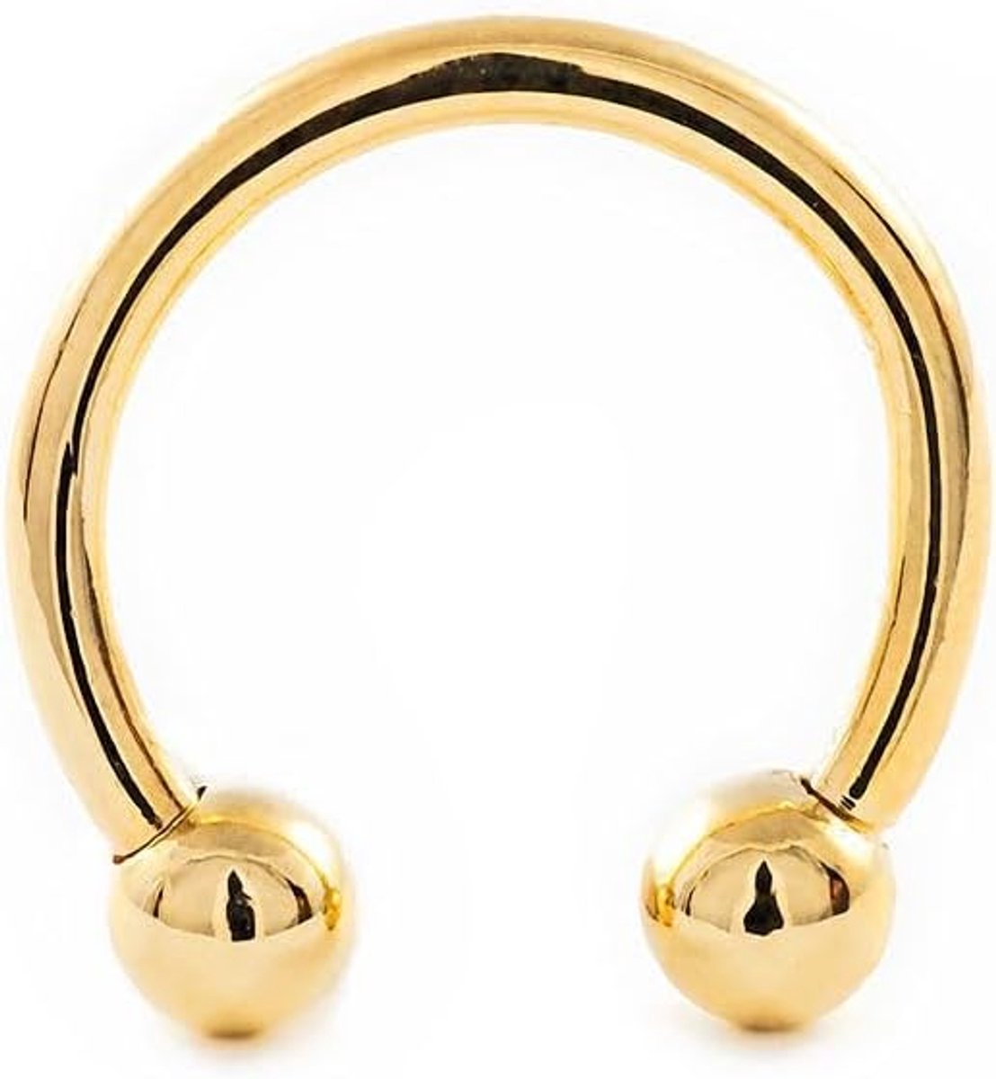 Barbell dubbele bal 3 mm - geelgoud 9 karaat (375) - geschenkdoos - garantiecertificaat, Geelgoud