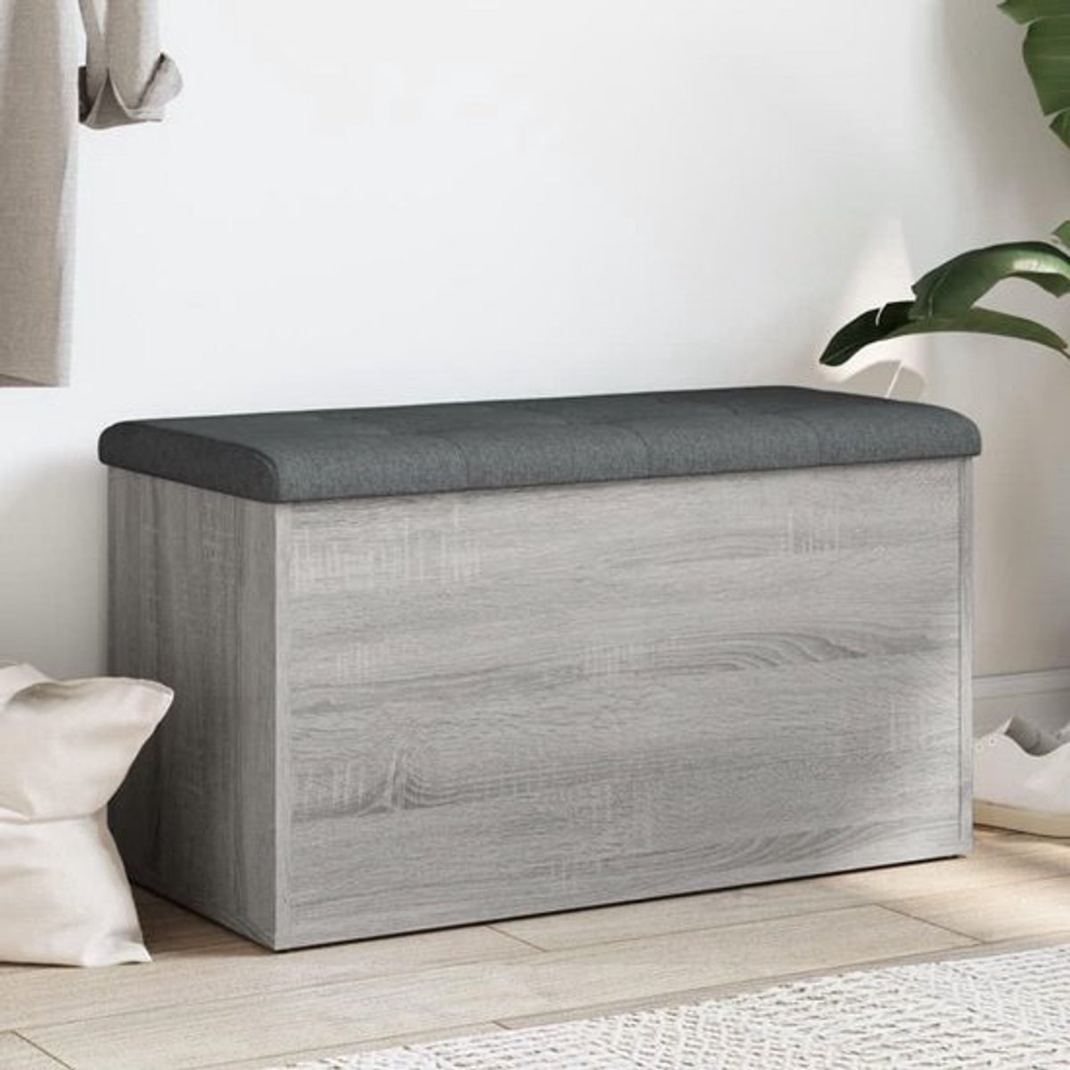 Opbergbank met Zitgedeelte 82x42x45cm Hout in Sonoma Eiken Kleur