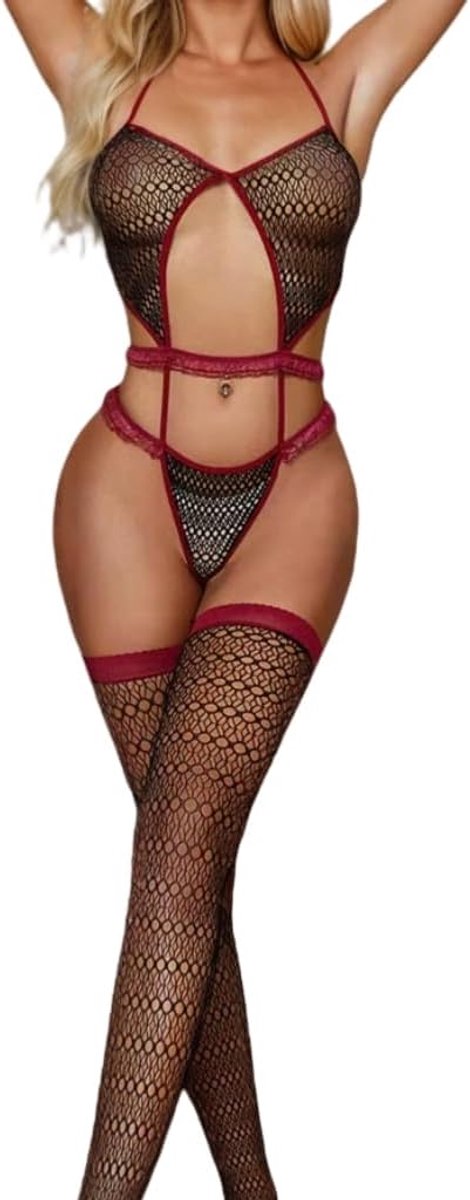 Sexy lingerie voor dames, visnet, bodystocking, ondergoed, vrouwen, erotisch transparant net, prikkelend ondergoed, babydoll, teddy, body, ondergoed, jumpsuit