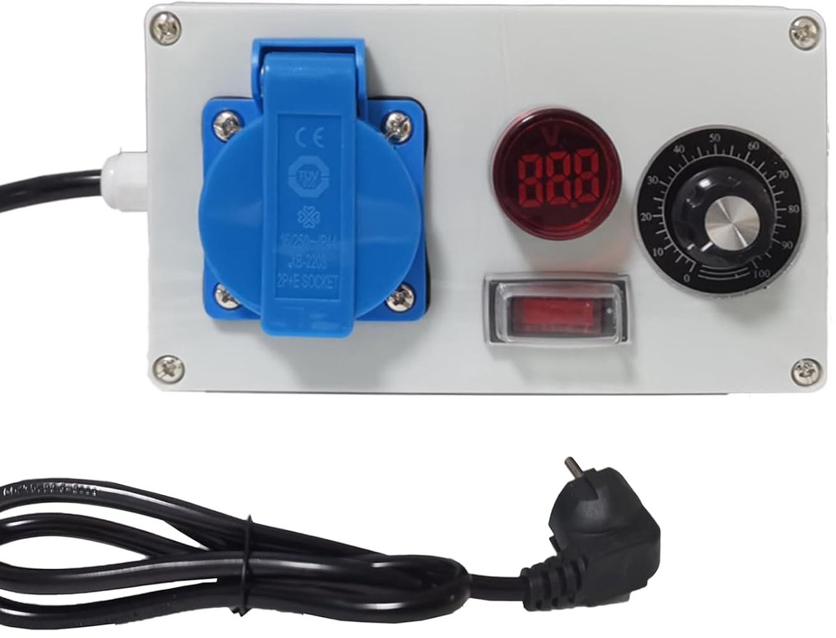 Toerentalregelaar 220 V motor, spanningsregelaar, motoren met toerentalregeling, 220 V 9 A 2000 W toerentalregelaar 220 V ventilator vermogensregelaar 230 V (B)