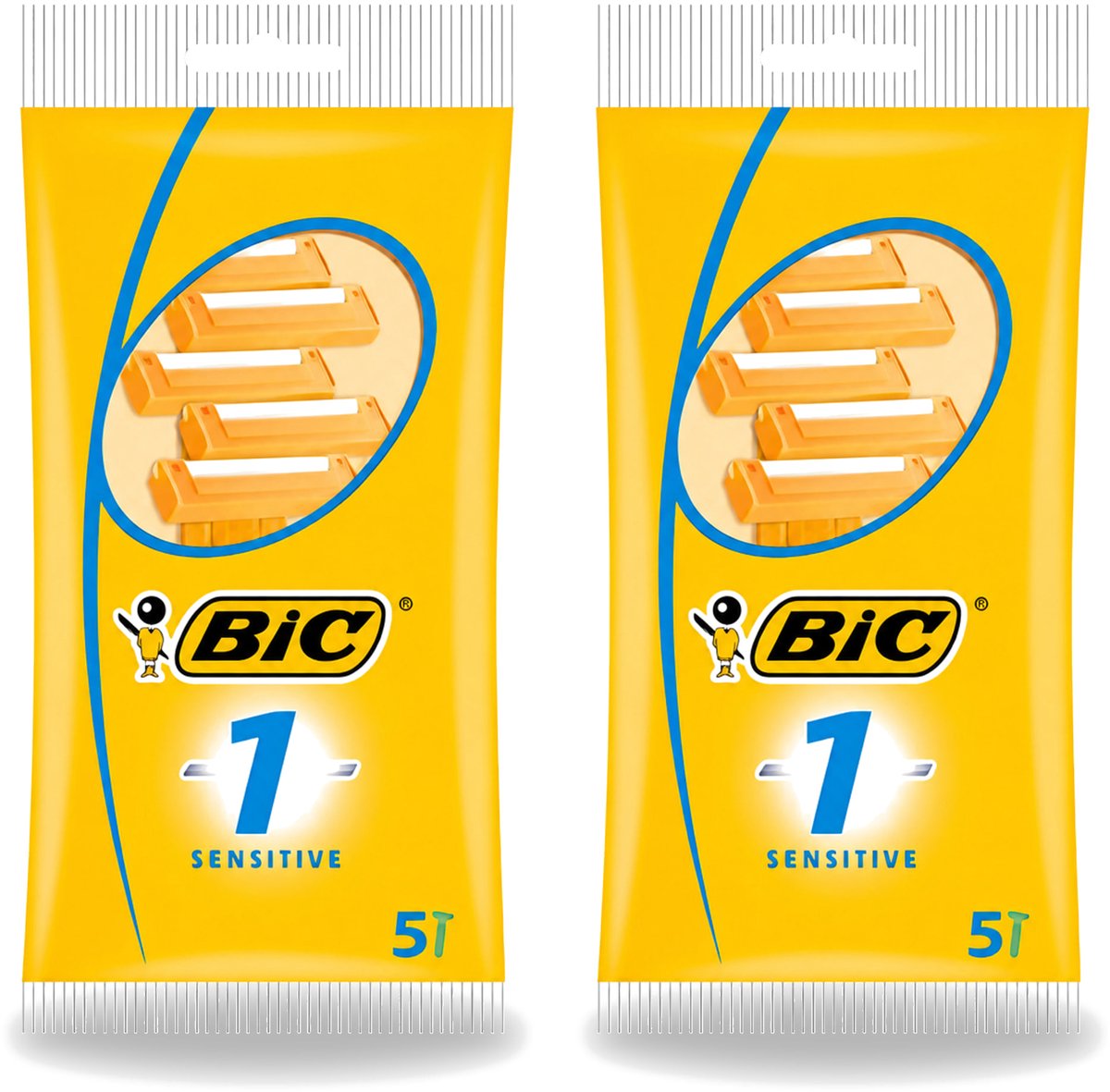 2 x Bic - Scheermesjes - Sensitive - Enkel Mesje - Wegwerpmesjes - 5 Scheermesjes - Bulkverpakking - 2 stuks