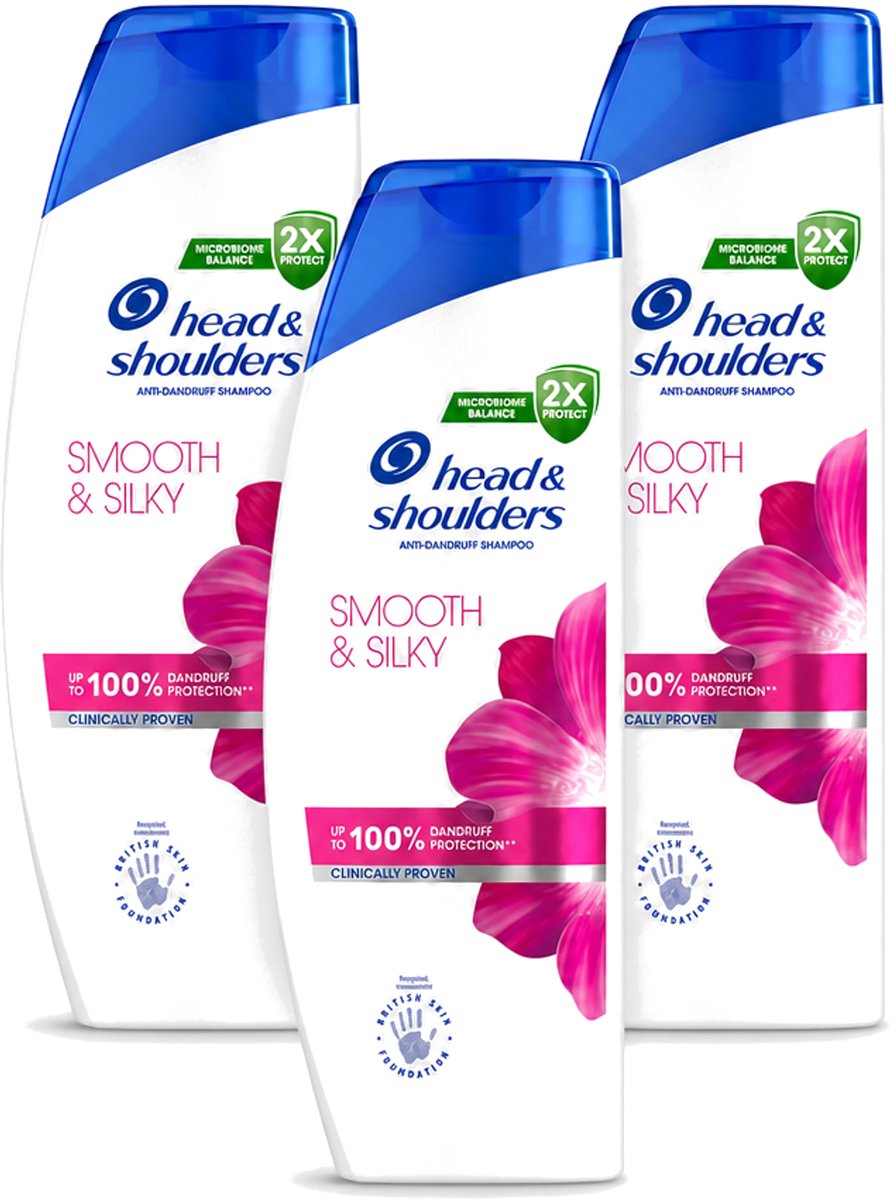 3 x Head & Shoulders - Shampoo - Smooth & Silky - 250ml - Voordeelverpakking - 3 stuks