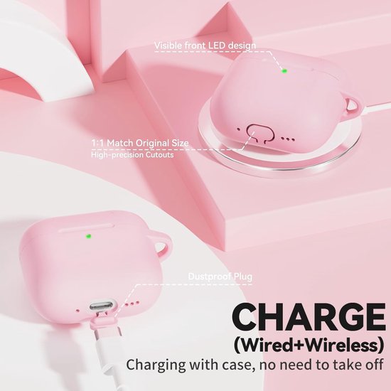 Siliconen voor AirPods 4 Hoes, M-Pink — afbeelding 5
