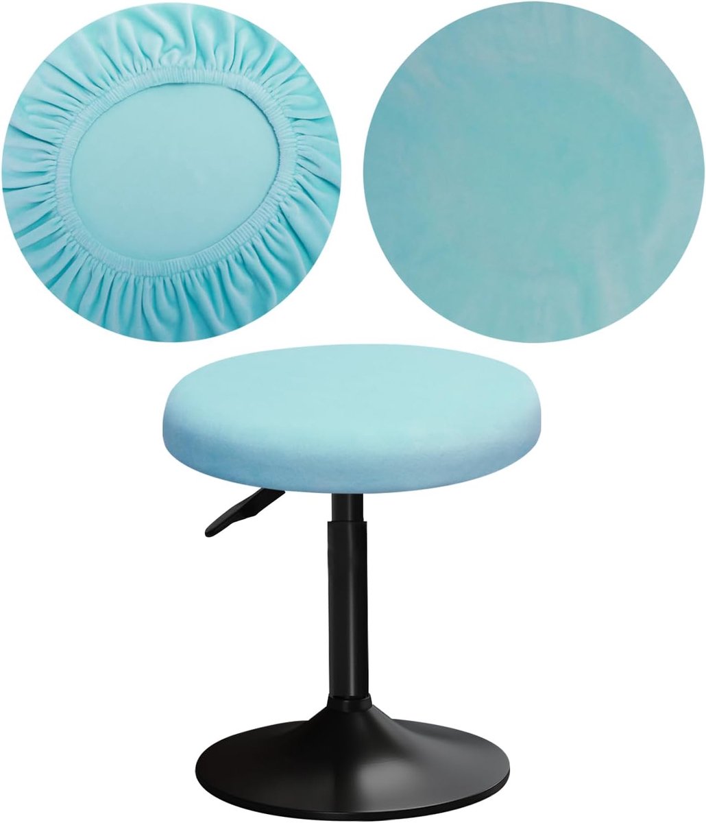 fluwelen stoelhoes 30-40 cm barkrukhoes Zeer zacht, elastisch en eenvoudig te installeren Kreukvrij, wasbaar, stofbestendig Geschikt voor ronde en vierkante krukken (1, Blauw)