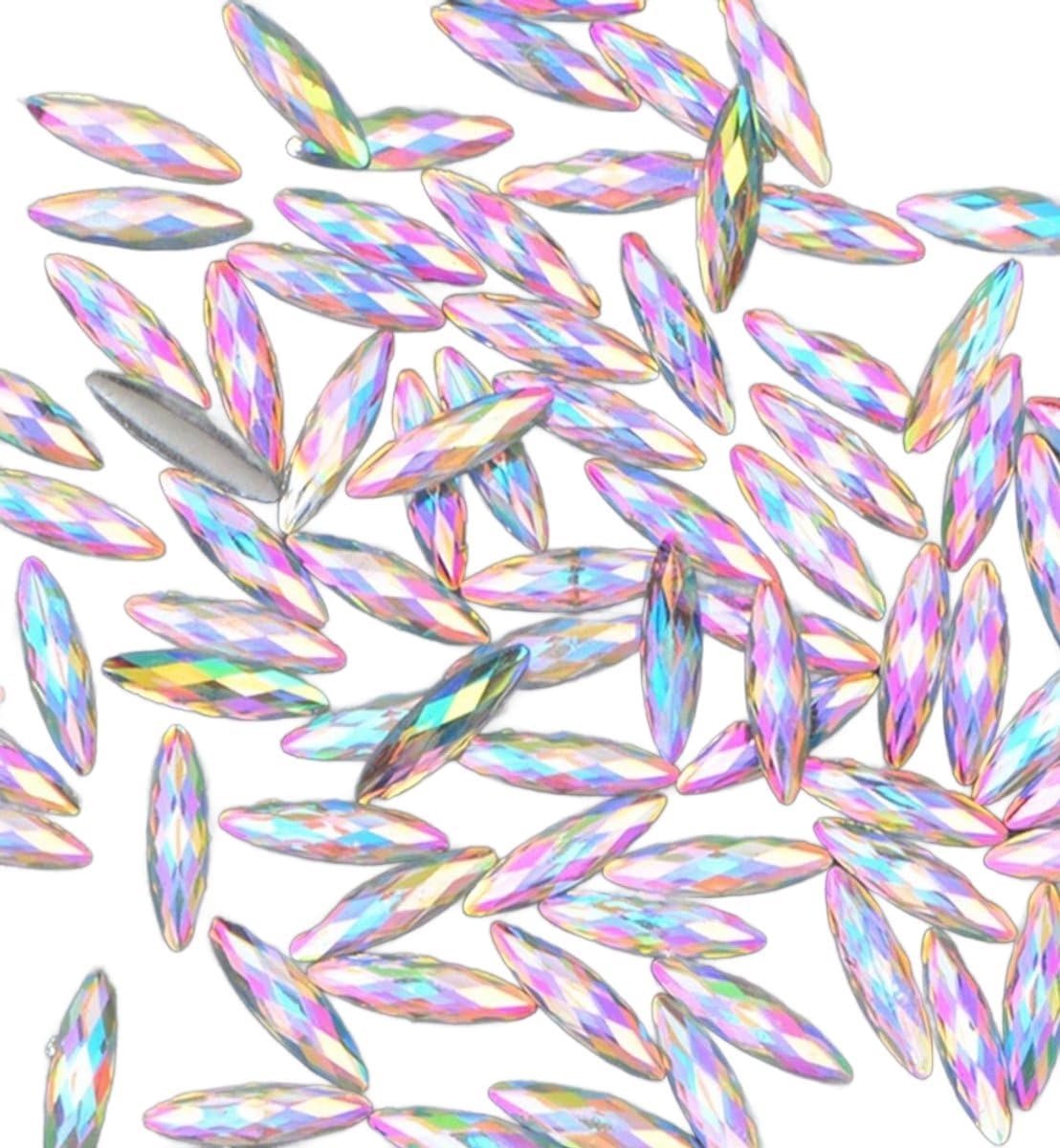 steentjes - Ovaal AB roze - mix grote stenen - 100 stuks - kleding versieren steentjes DIY hobby knutselen Glitter