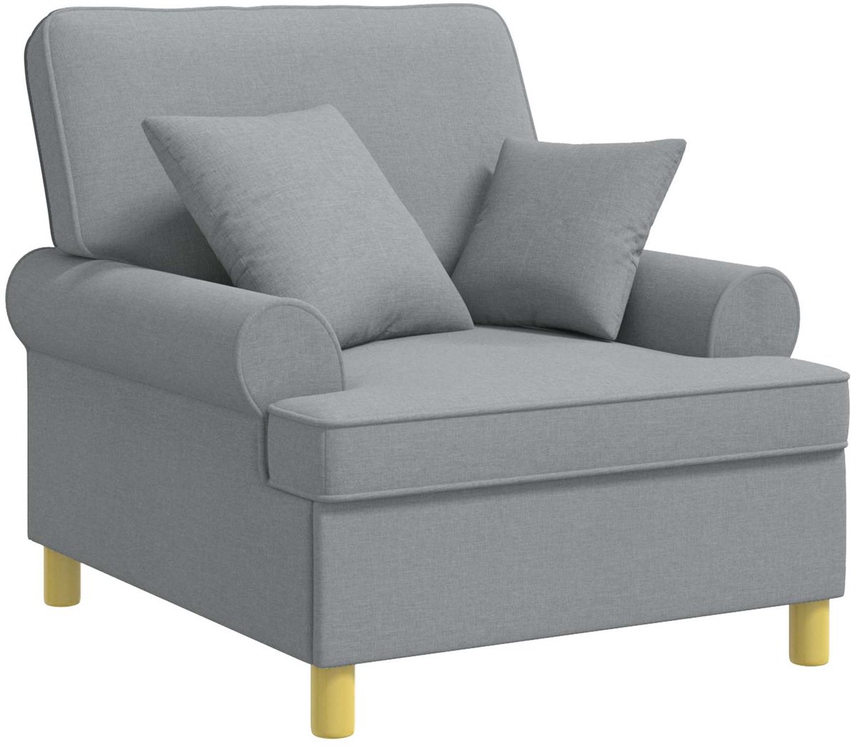 vidaXL XL - fauteuil - met - kussens - Lichtgrijs - Stof