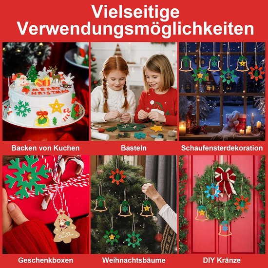 gietvormen Kerstmis, 6 siliconen vormen, kersthangers, gietvormen, siliconen vorm dennenboom hanger met ster, kerstboom, sneeuwvlok en eland — afbeelding 5