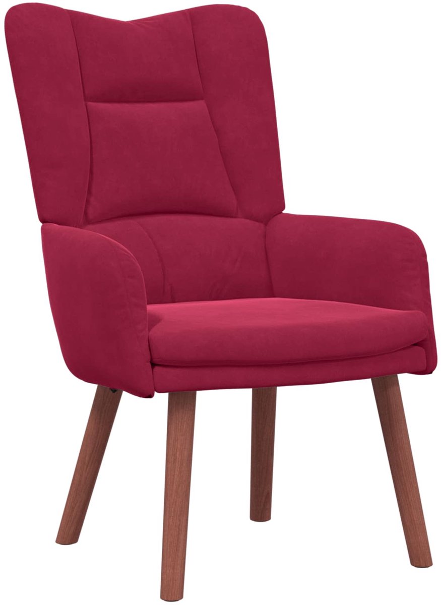 vidaXL Fauteuil - Wijnrood - 63 - x - 67 - x - 94 - cm - Fluweel