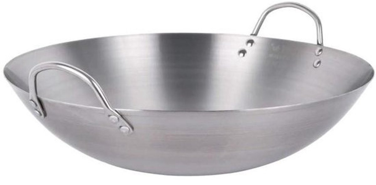 Wok Koekenpan - Grote pan - Koken en bakken - Hulp handvat - 34 tot 60cm - Zwart