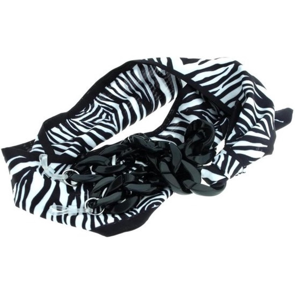 Brilketting Catania - Trendy ketting - Bril binnen handbereik - Zebra design - 80 cm - Zwart wit