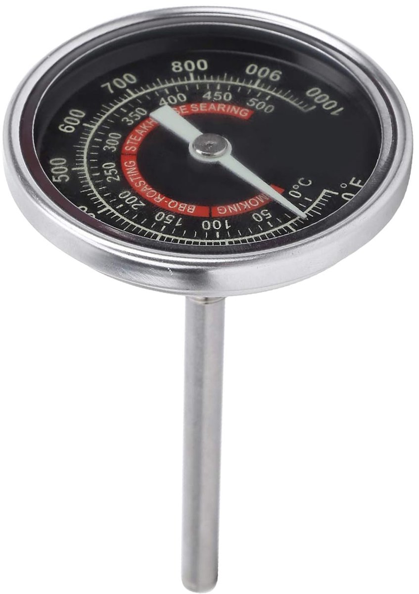 Dailygoods - Oven Thermometer - BBQ - Hoge Nauwkeurigheid - RVS - Keukenthermometer - Temperatuurmeter - Keuken - Zilver - Keukengerei
