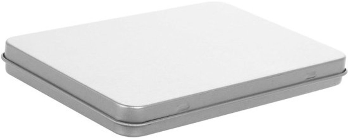 Kaartopslagdoos - Opbergdoos Kaarten - Verzamelingen Organiseren - Slijtvast IJzer - 13 x 9 x 1.3 cm - Zilver