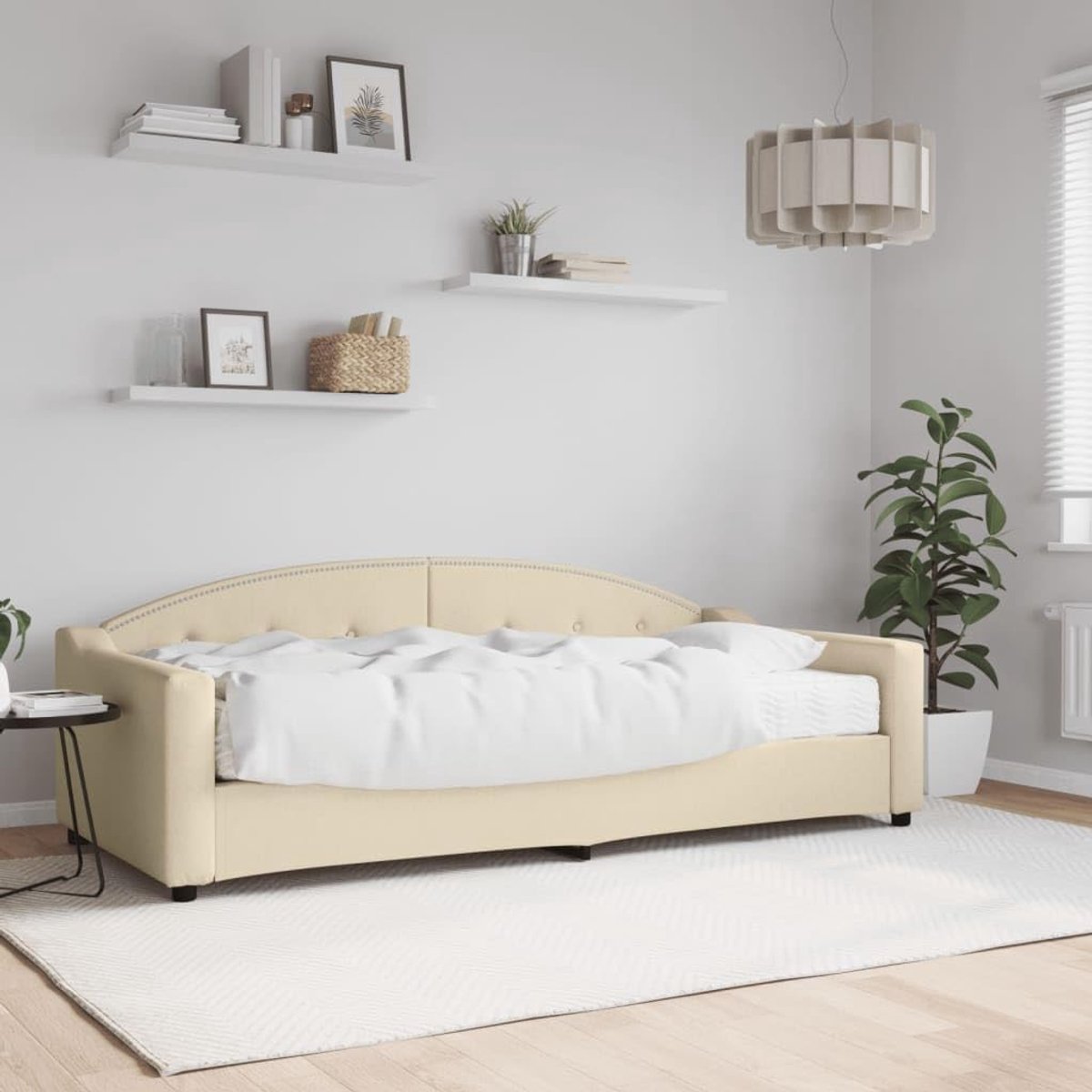 2 in 1 schuimmatras slaapbank Crème 90x200 cm