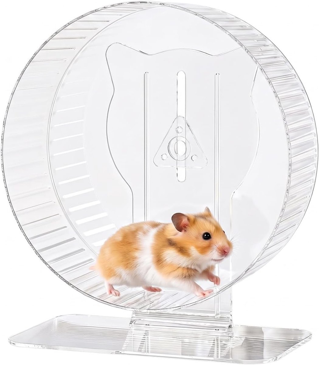 hamsterwiel, 23,6 cm, van hout of acryl, groot, veilig, zonder dwarsbalk, voor dwerghamsters en kleine dieren