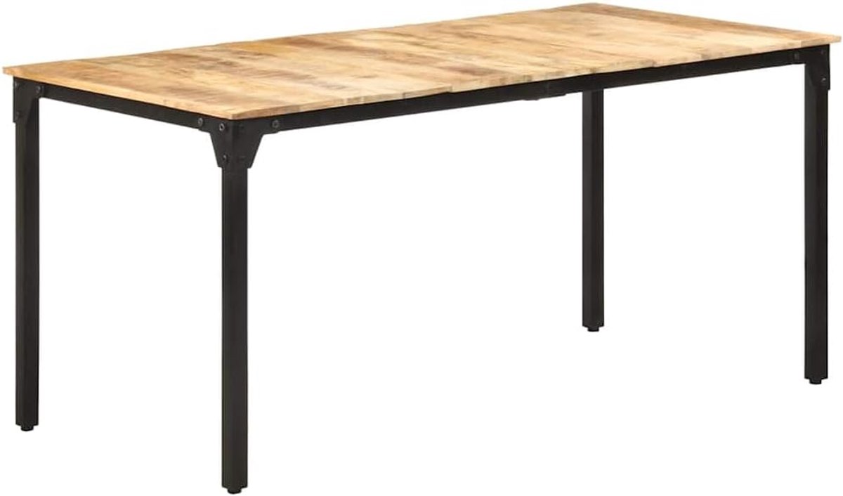 mangohout eettafel gepoedercoat ijzeren poten 160x80x76 cm