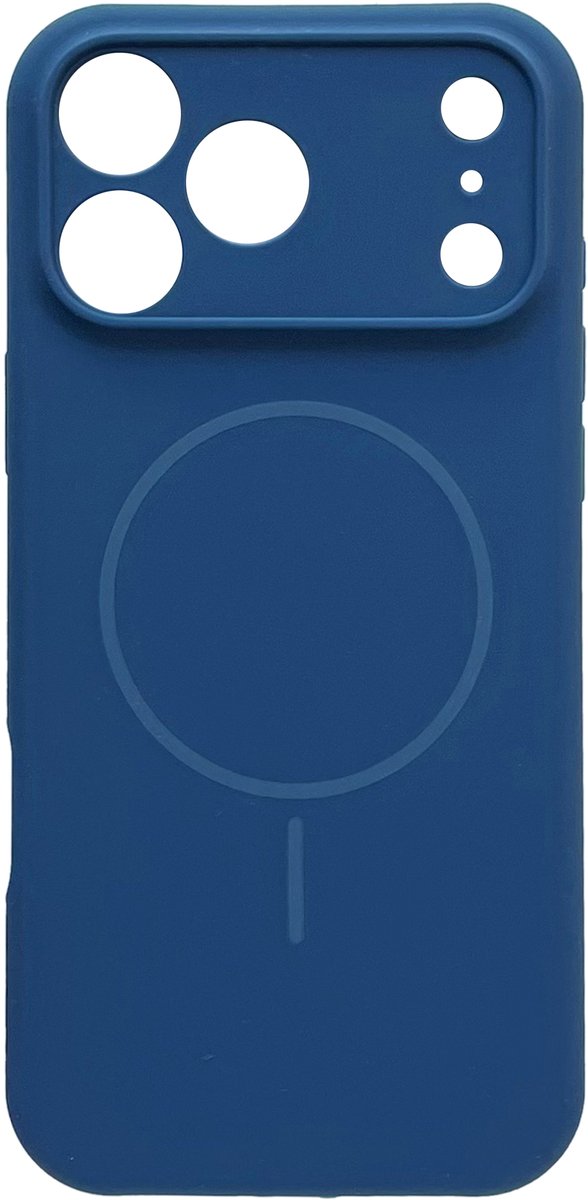 Casemania Hoesje Geschikt voor Apple iPhone 18 Pro Max - Donker Blauw - Zachte Liquid Siliconen Magnetisch Back Cover Case - Geschikt voor MagSafe - Telefoonhoesje met Camera Bescherming