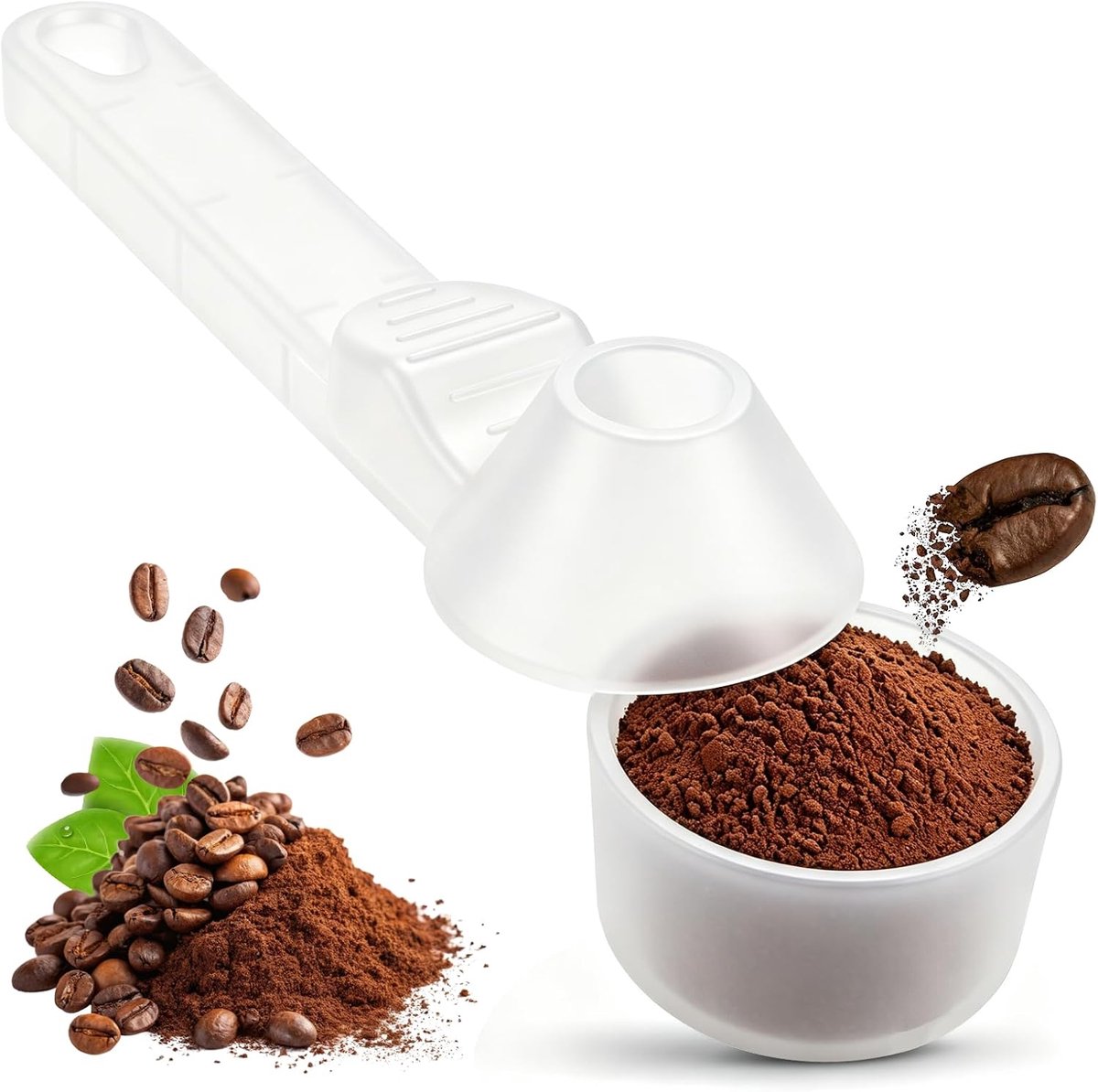 Koffielepel portioneerder, koffielepel met trechter, doseerlepel 30 ml