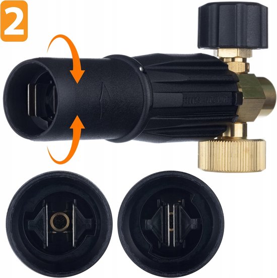Set S0401 schuimsproeier 1000 ml + adapter - 1/4 inch F mondstuk 1,23 mm - 220 bar, 60 °C - voor Lavor hogedrukreiniger - messing en kunststof - autoverzorgingsaccessoires — afbeelding 4