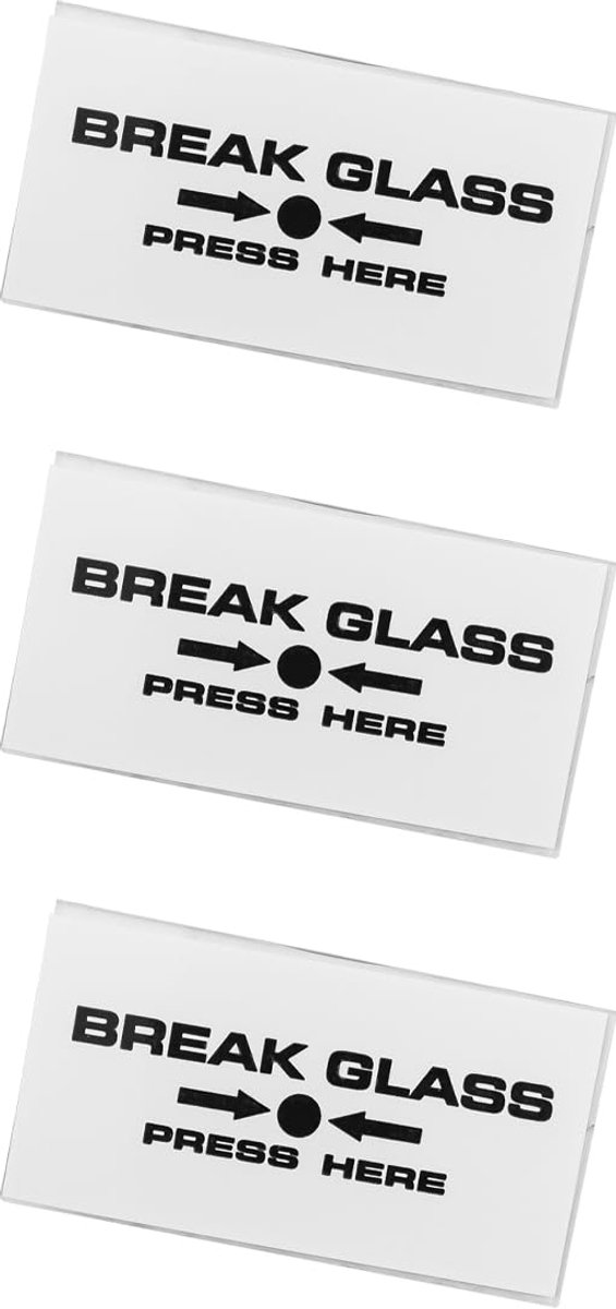 Dailygoods- Break Glass Vervanging 3 Stuks - Toegangscontrole