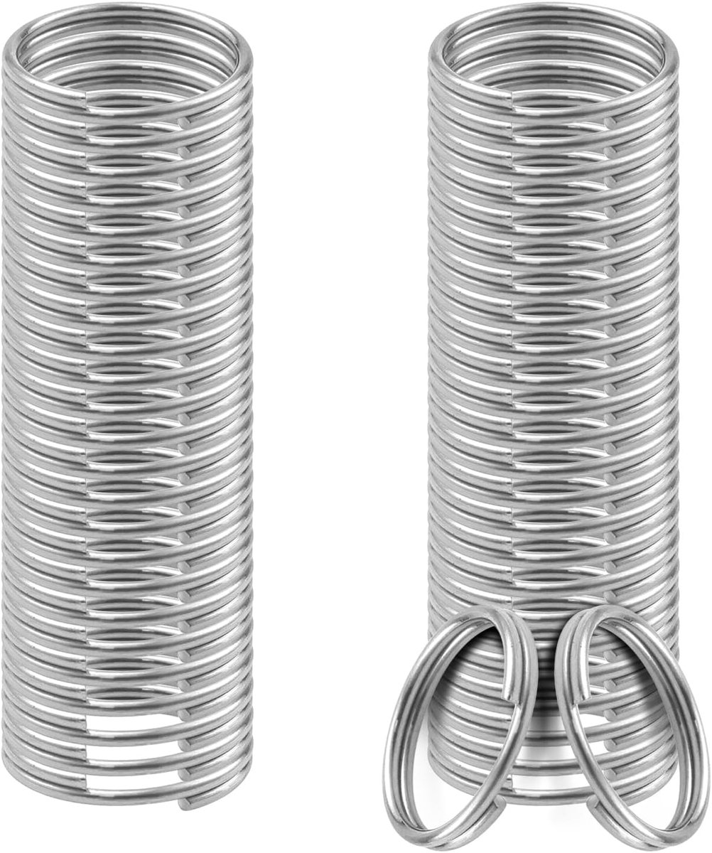 Dailygoods- Sleutelringen 50 Stuks - Dubbele Ringen - Roestvrij Staal - 10 mm - Onderdelen voor Sieraden - Stevig en Lichtgewicht - Sieradenonderdelen