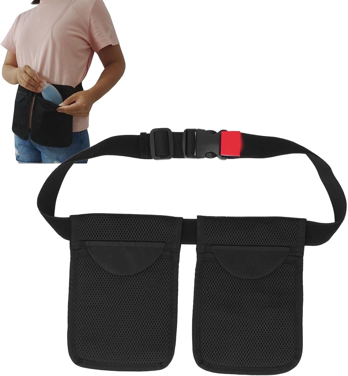 Dailygoods- Afvoerhouder Verstelbare Tailleband - Mastectomie Afvoerhouder - Borstdrainagezak - Ademend Mesh - Draagbaar - Comfortabele Pasvorm - Drai