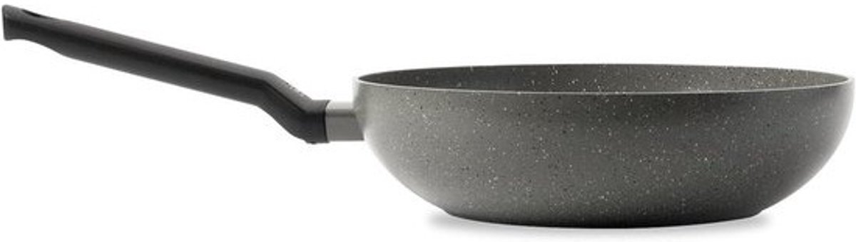 Wokpan - Koekenpan - Gezond Bakken - Antiaanbaklaag - 28 cm - Grijs